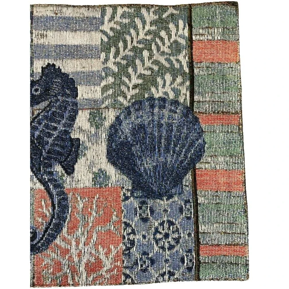 Windham Starfish Sea Horse Shell Placemats Tapestry Beach Summer Home Set of 4
